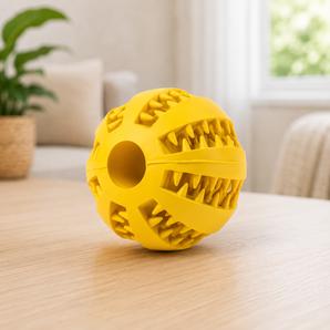 Durable Dog Treat Ball and Teeth Cleaner